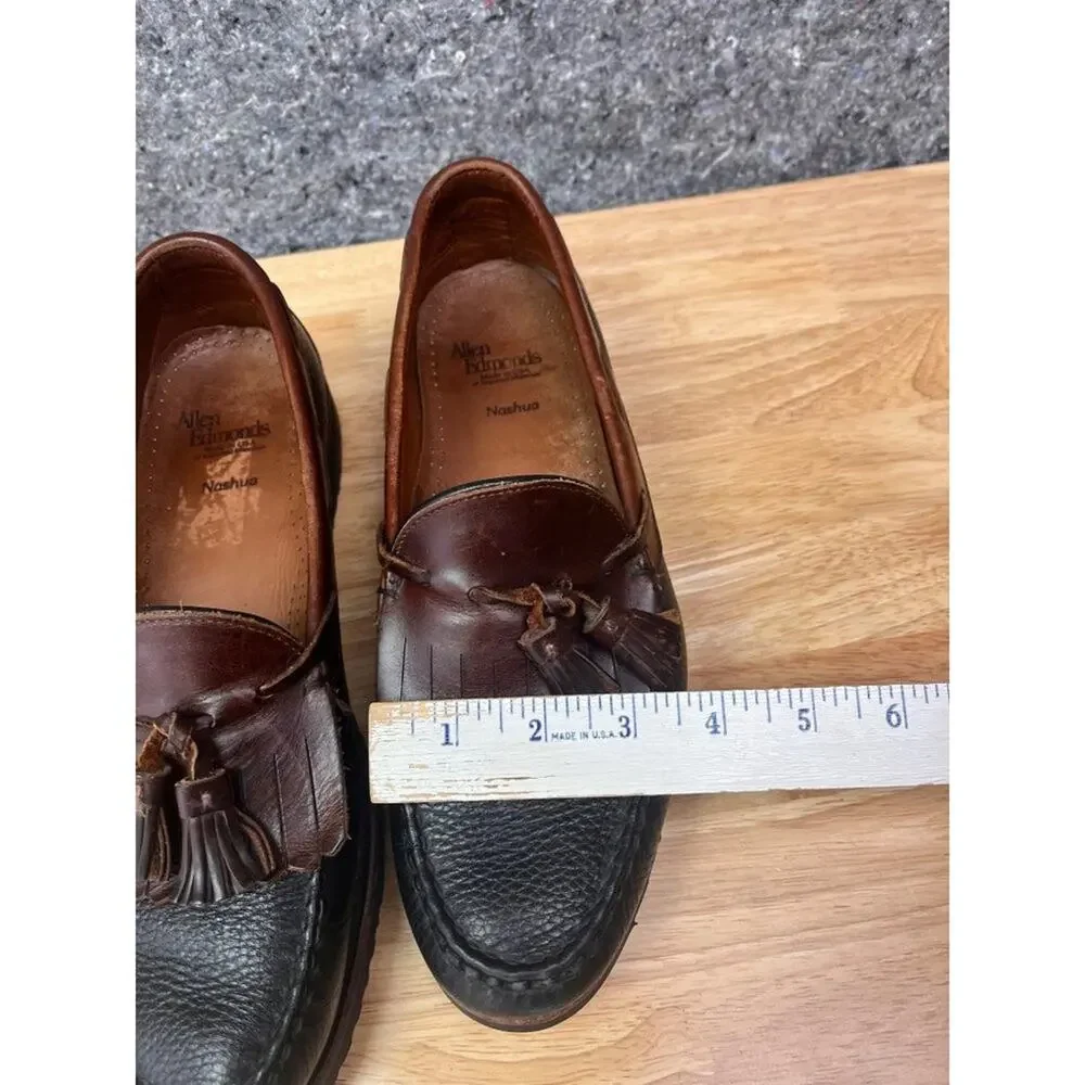 Allen Edmonds Shoes Loafers Mens 10.5 D Black and Brown Nashua Kilted Tassel